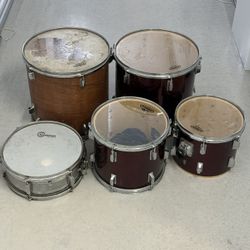 Drum Lot Shell Pack w/ Snare Evans Heads Mixed Brands 