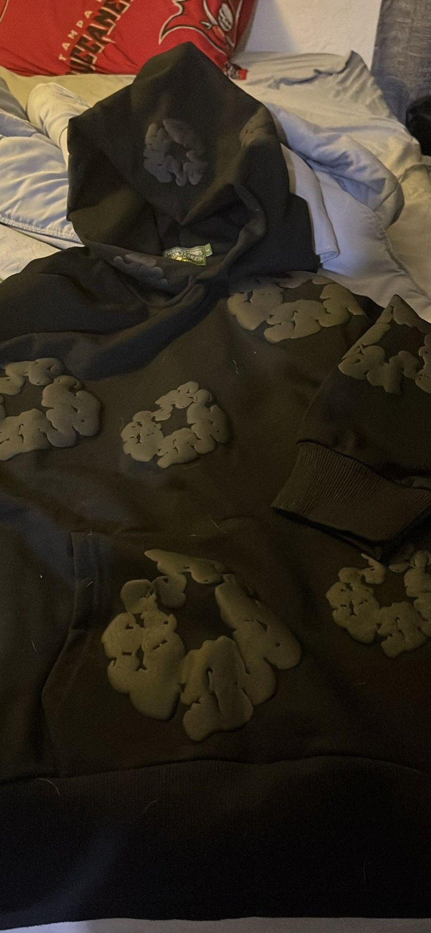 Large Gray Denim Tears Hoodie