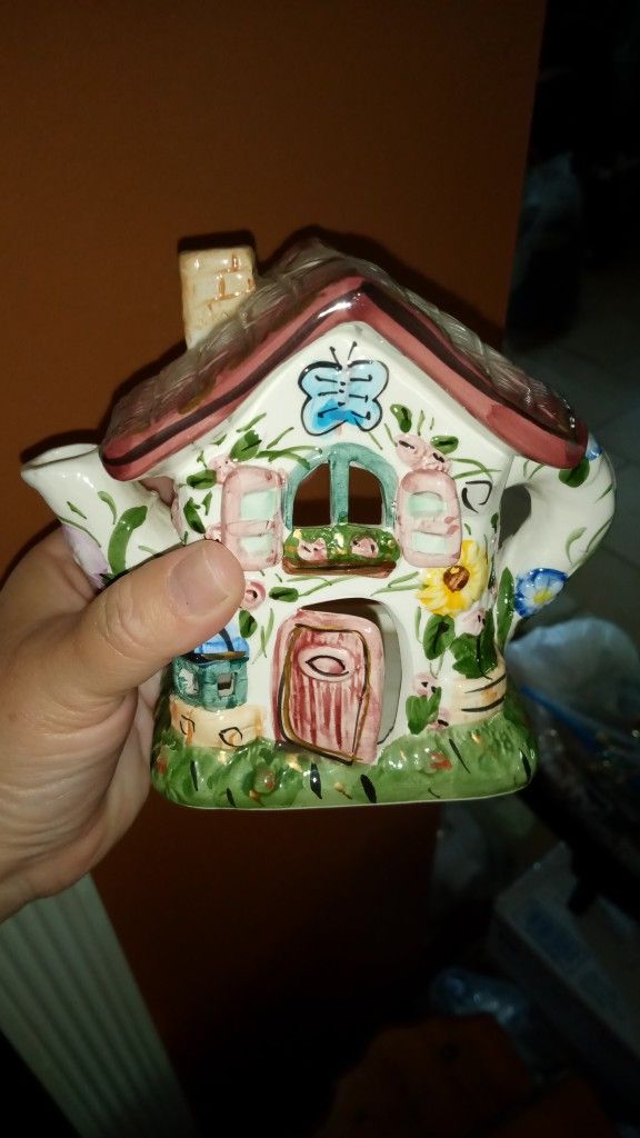 Vintage Cottage House Candle Holder