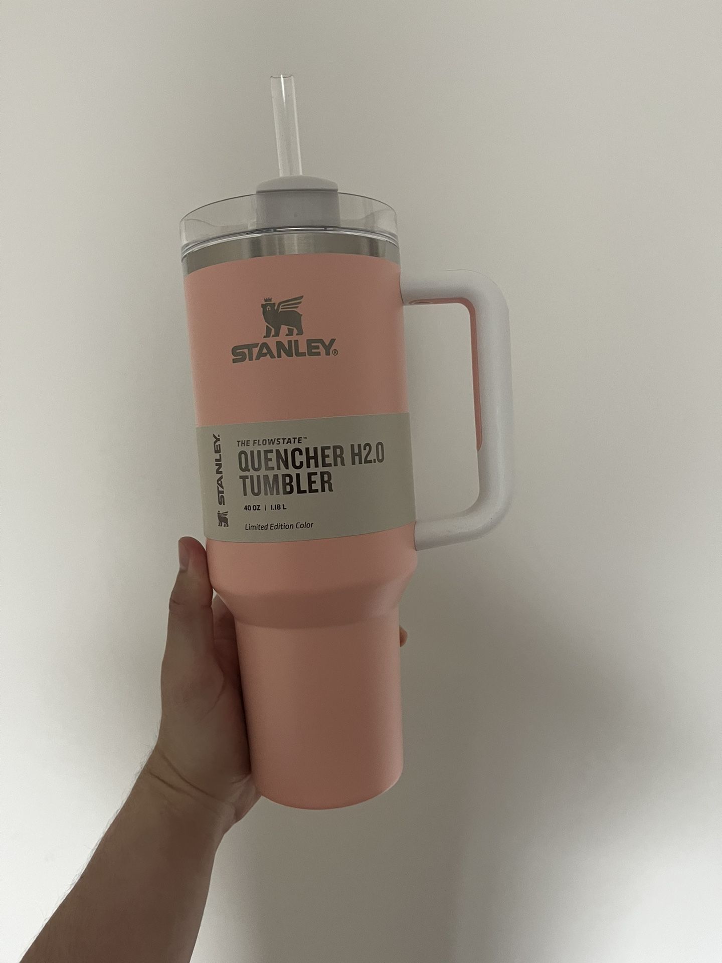 Stanley 40 Oz Stainless Steel Quencher Tumbler Cup Limited Edition Peach Colorblock