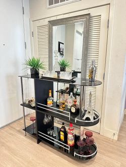 Bar cart , beautiful and elegant with Two Tempered Glass Shelves,bar table ,