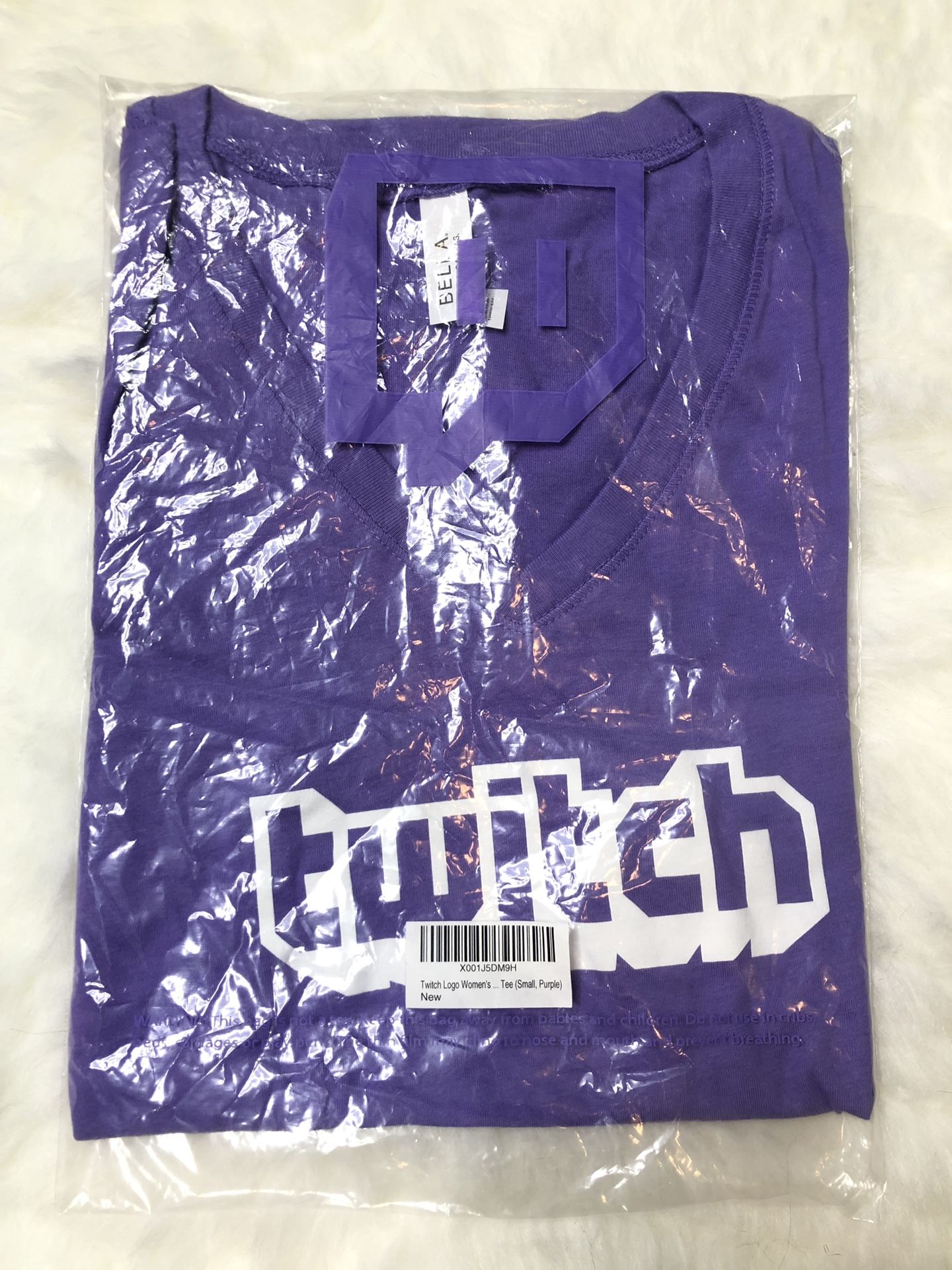 Twitch Purple V-Neck T-shirt Womens Girls Online Gamer Glitch Small