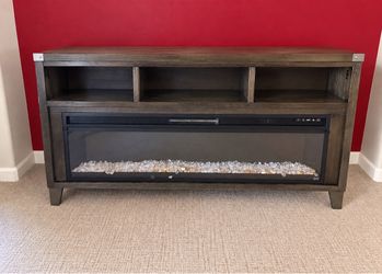 TV Stand with Built-In Electric Fireplace
