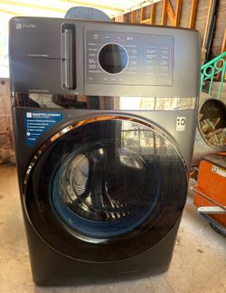GE Profile - UltraFast 4.8 Cu. Ft. High-Efficiency Smart Front Load Washer and Electric Dryer Combo with Ventless Heat Pump $2,000