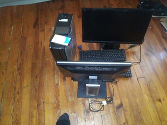 Package deal. Asus 24 inch monitor, motorola 5" phone, 17inch monitor, dell cpu, 2 keyboards, lg phone.