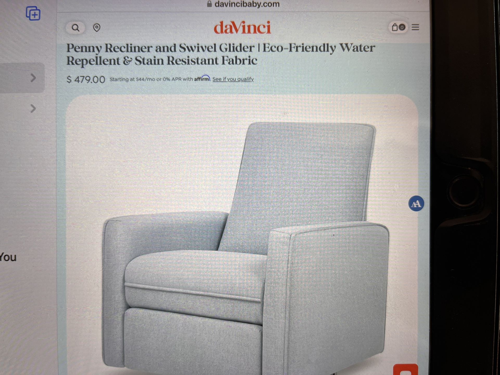 DaVinci Penny Swivel Recliner