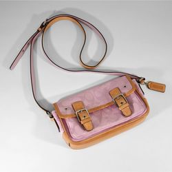 Coach pink and tan satchel style bag