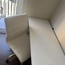 White Desk With White Chair
