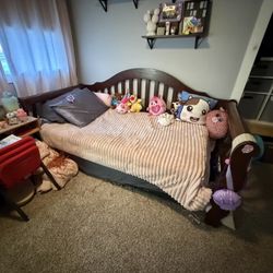 Twin Day Bed + Trundle And Two Twin Mattresses 