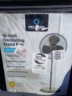 Stay cool during the summer with the Pelonis 16-inch 3-Speed Oscillating Adjustable Pedestal Fan Black FS40-19MB.