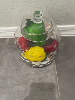 Glass bottle & glass fruit