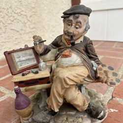 Old Man Painting Statue Antique
