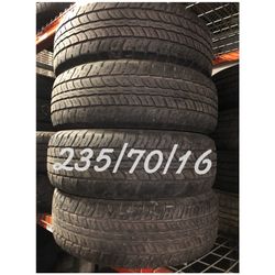 Used tires for sale 235/70/16 free installation and balancing