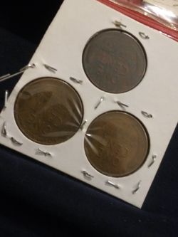 Set of 3 1939 S Toned Wheat Coins