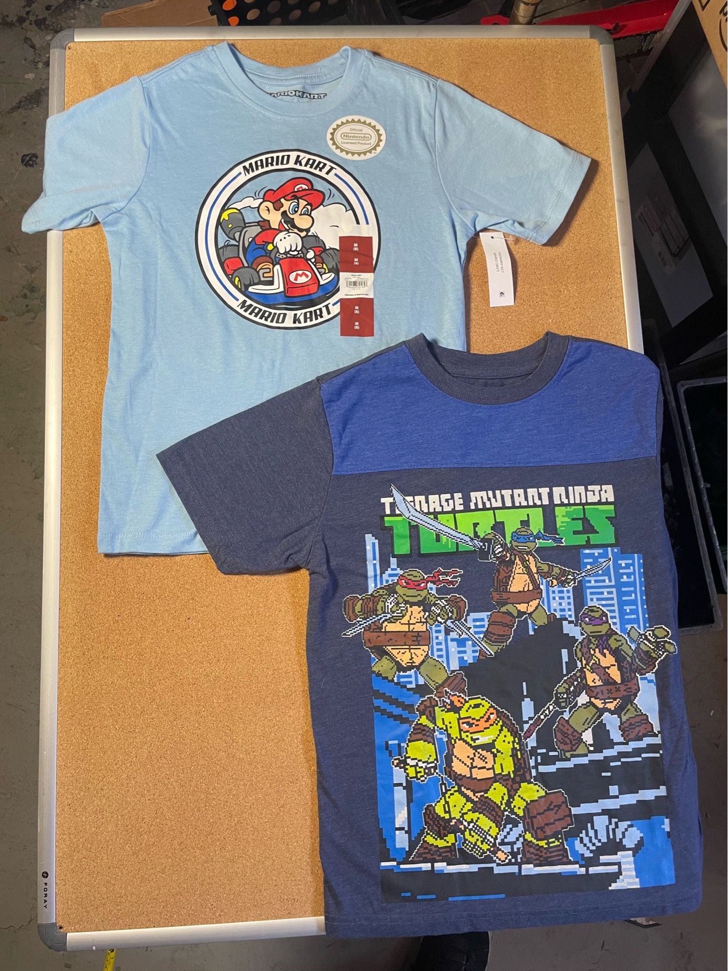 New nintendo mario & tmnt kids shirts . M & L