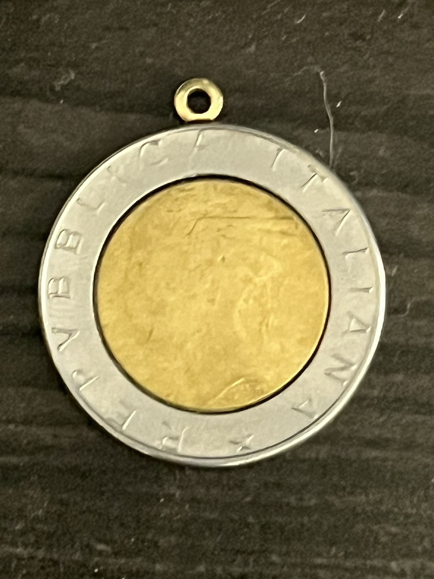 Original Italian 500 Lira Coin Charm Pendant