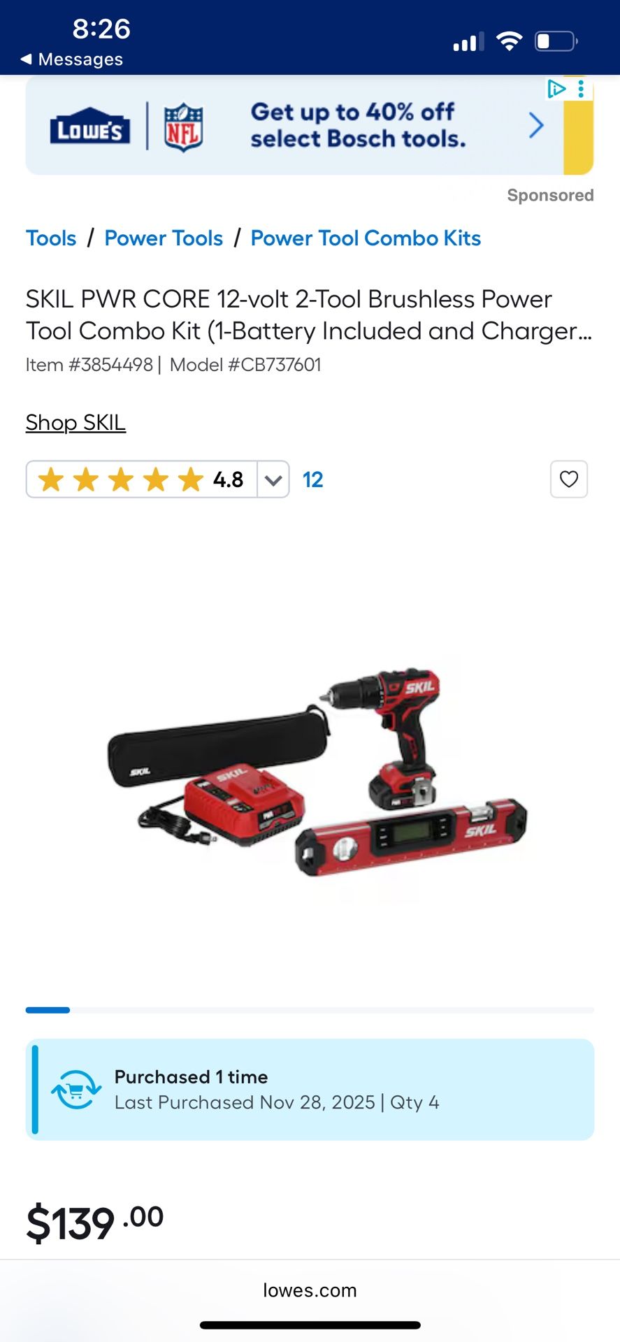 Skil 12V Brushless Power Tool Set 