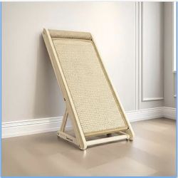 Cat Scratching Pad with 100% Sisal, Stable Triangle Design, 2-Step No-Tool Assembly, 22" Wooden Ramp to Protect Furniture & Sofa, Natural Incline Boar