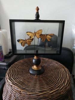 Incased Gold Butterfly Table Decoration