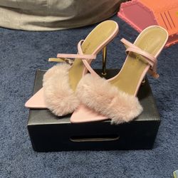 Pink Fluffy Heels