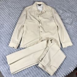 Vintage 70s Lee Leisure Jacket And Pants Polyester Pearl Snaps Vintage Set Made in USA