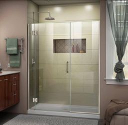 DreamLine
Unidoor-X 66 to 66.5 in. x 72 in. Frameless Hinged Shower Door in Brushed Nickel
