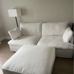 Restoration Hardware - Cloud Track Arm Couch And Ottoman