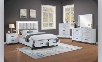 Queen size bed frame with mattress