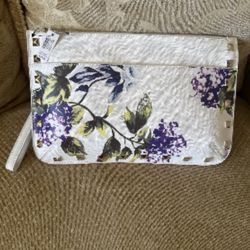 NWT White House Black Market Floral Clutch/Wristlet