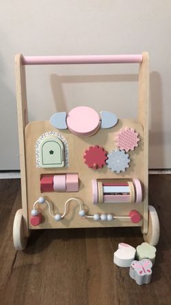 Wooden Baby Activity Walker with Activity Board