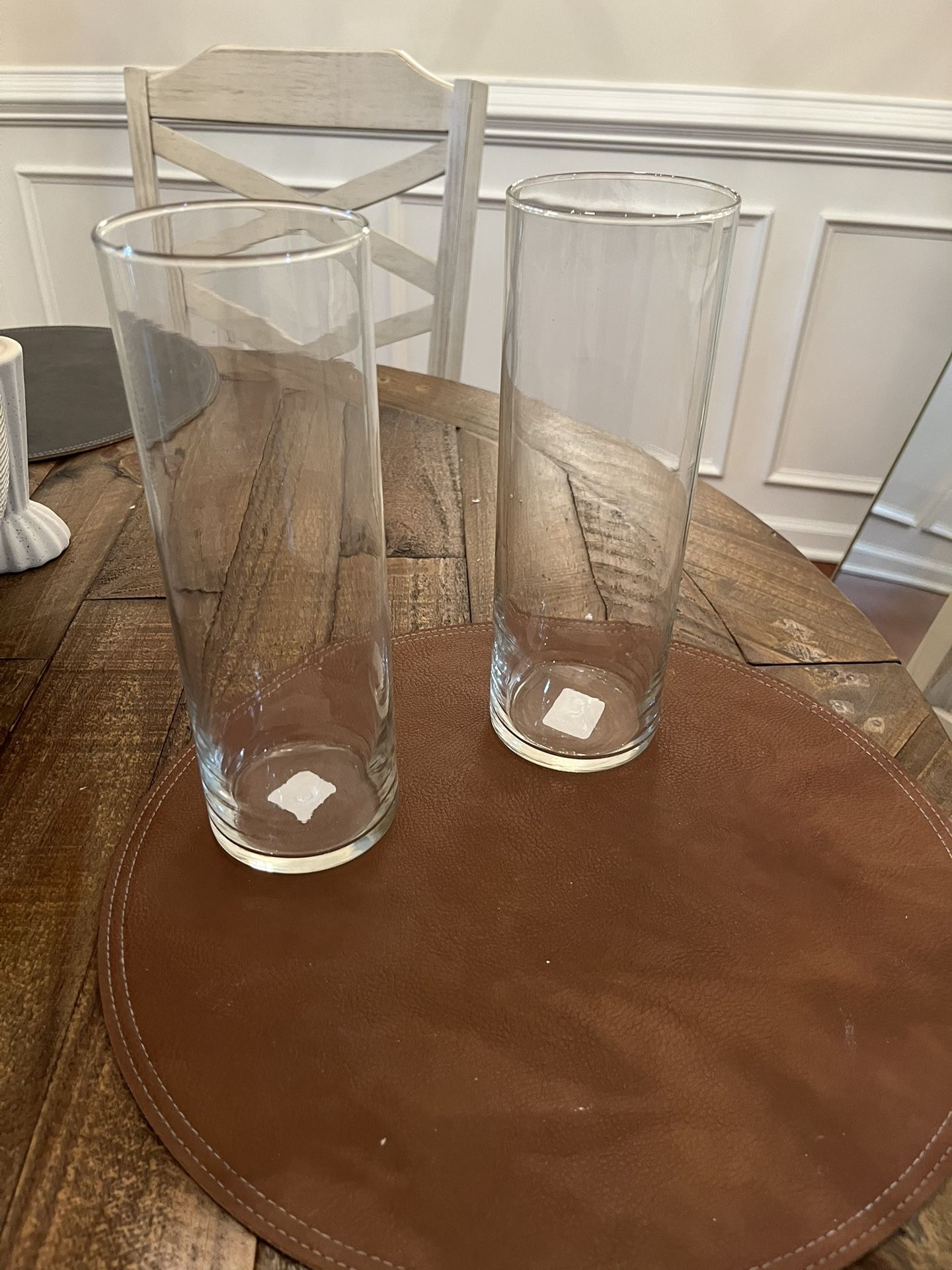 10 Inches Tall Inches Glass Vases Total = 18 Count (8.7 cm Diameter)