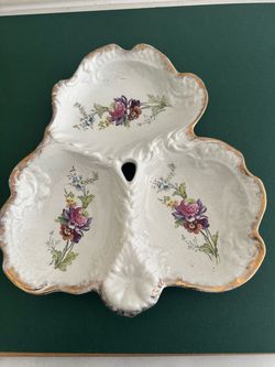 Vintage Porcelain Three-Section Serving Dish