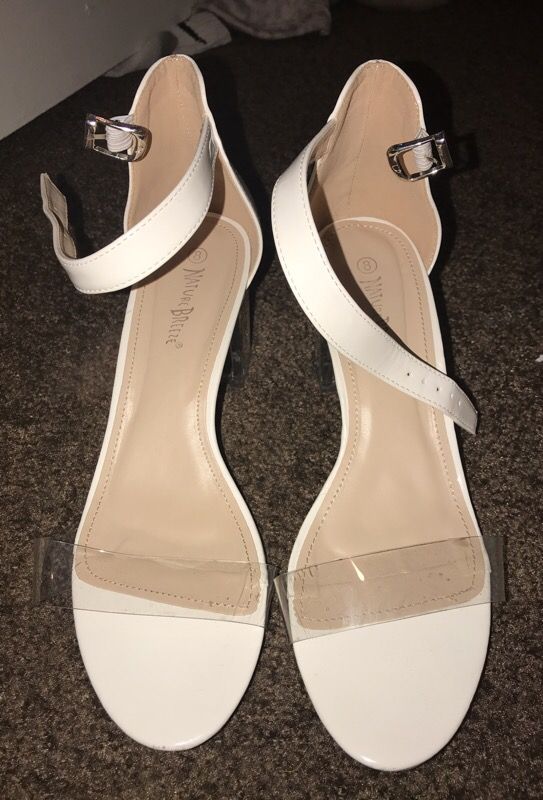 Clear block sandal heel