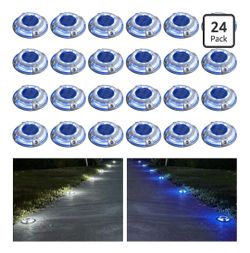 Solar LED Ground Path Lights/dock lights 24-Pack, can be white or blue color