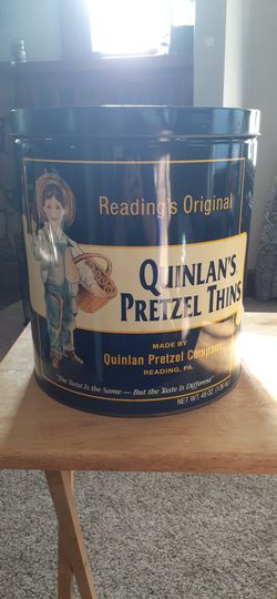Antique quinlans Pretzel Thins can