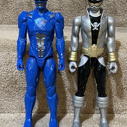 Power Rangers Megaforce Silver & Movie Blue  2 Loose 12" Action Figure Bandai