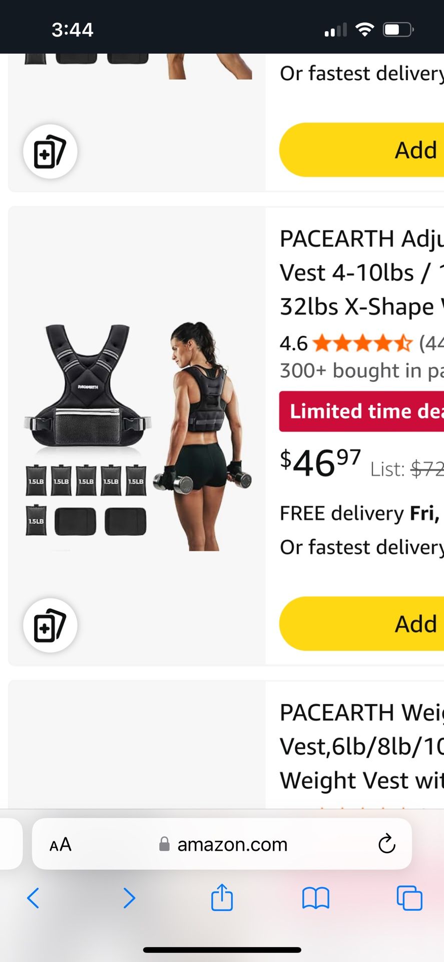 Pacearth Adjustable Weighted Vest