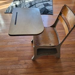 School Desk - Metal Cubby