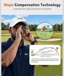 ☘️ Golf Rangefinder with Slope - 1500 Yards Laser Range Finder for Golf & Hunting, 7X Magnification, High-Precision Flag Locking Vibration, Rechargeab