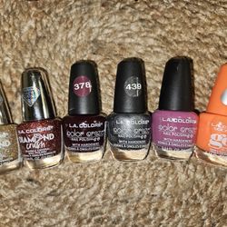 6 L.A. COLORS Nail Polishes Bundle Diamond Crush Color Craze Gel 