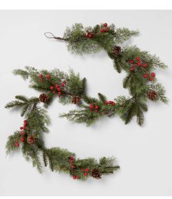 72” Cypress And Red Berry Garland