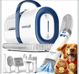 oneisall Pet Grooming Vacuum Kit Dog Cat Hair Clippers Nail Grinder Brush