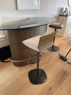 Roche Bobois “Ublo” Designer Bar + 2 Matching Stools – Designed by: Sacha Lakic