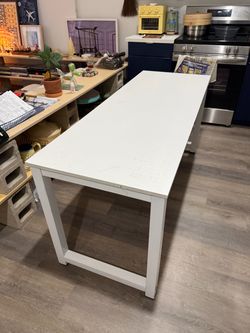 White Desk 63” L x 23.5” W x 29” H