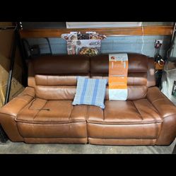 Brown Leather Electric Recliner Couch Costco 