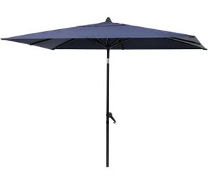 9x5 Feet Rectangle Patio Table Umbrella - Crank Tilt Market Umbrella with Vented Canopy, Fade-Resistant Waterproof for Pool Garden Deck, Dark Grey