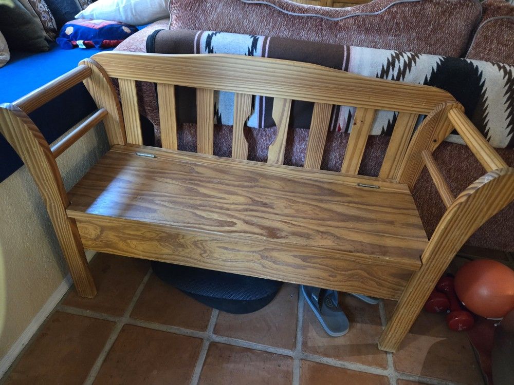 Wooden Bench With Storage Seat