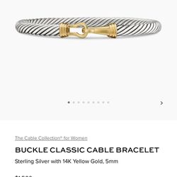 DAVID YURMAN BUCKLE CLASSIC CABLE BRACELET