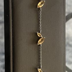 Sterling sliver Marquise Golden Citrine Bracelet