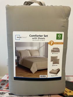 NEW Mainstays Queen 7-Piece Comforter & Sheet Set – $25 CASH